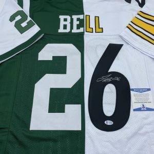 Le’Veon Bell signed Steelers/Jets combo split jersey (Beckett COA)