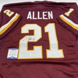 Terry Allen signed Redskins home jersey (Beckett COA)