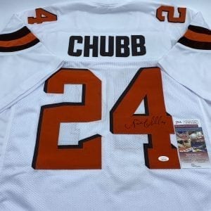 Nick Chubb signed Browns away jersey (JSA COA)
