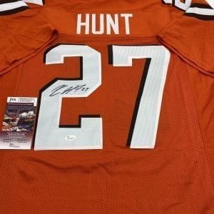 Kareem Hunt signed Browns color rush jersey (JSA COA)