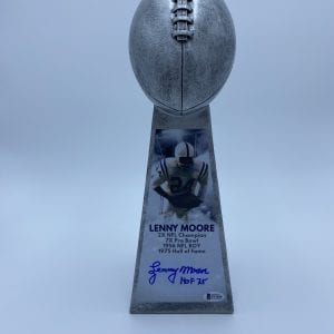 Lenny Moore signed ONFL FS Lombardi Trophy (Beckett COA)