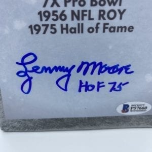 Lenny Moore signed ONFL FS Lombardi Trophy (Beckett COA)