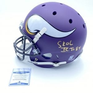 Irv Smith Jr. signed Vikings FS Schutt Proline matte purple helmet – inscribed ‘Skol’ (Beckett COA)