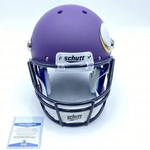 Irv Smith Jr. signed Vikings FS Schutt Proline matte purple helmet – inscribed ‘Skol’ (Beckett COA)