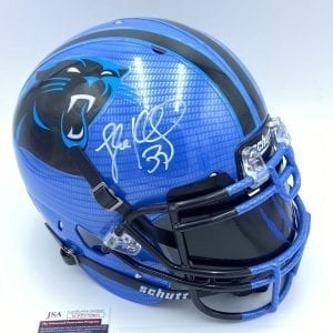 Luke Kuechley signed Panthers FS Schutt hydro dipped authentic helmet w/ custom visor (JSA COA)