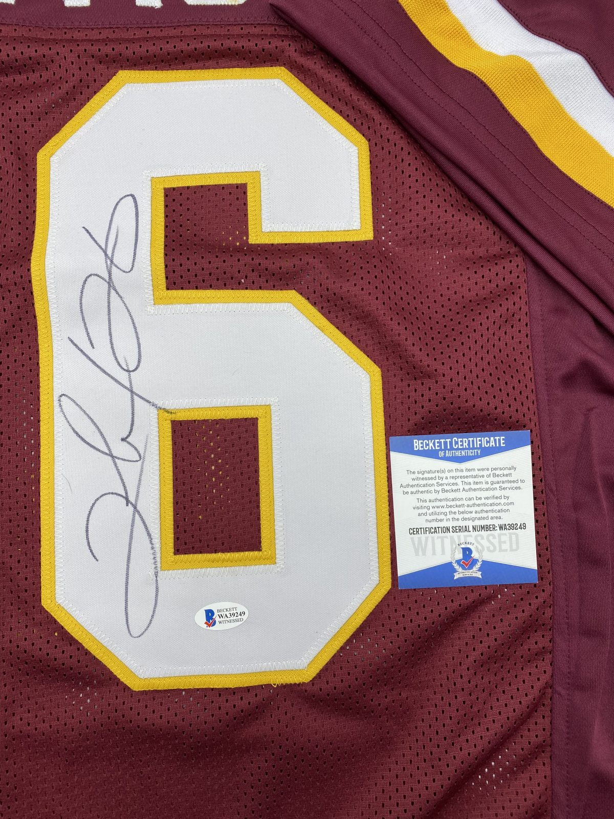 Clinton Portis signed Redskins home jersey Beckett COA 412 The Brand